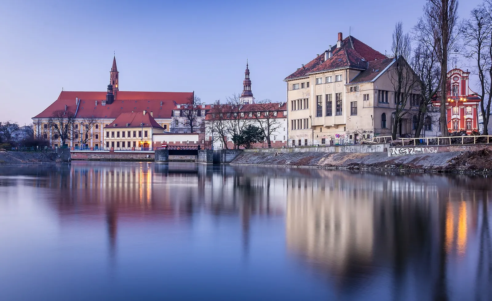 Widok na Wrocław z Wyspy Słodowej