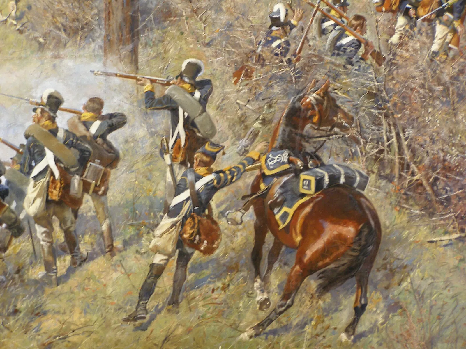 Fragment Panoramy Racławickiej przedstawiającej bitwę z 1794 roku (zdjęcie ilustracyjne)