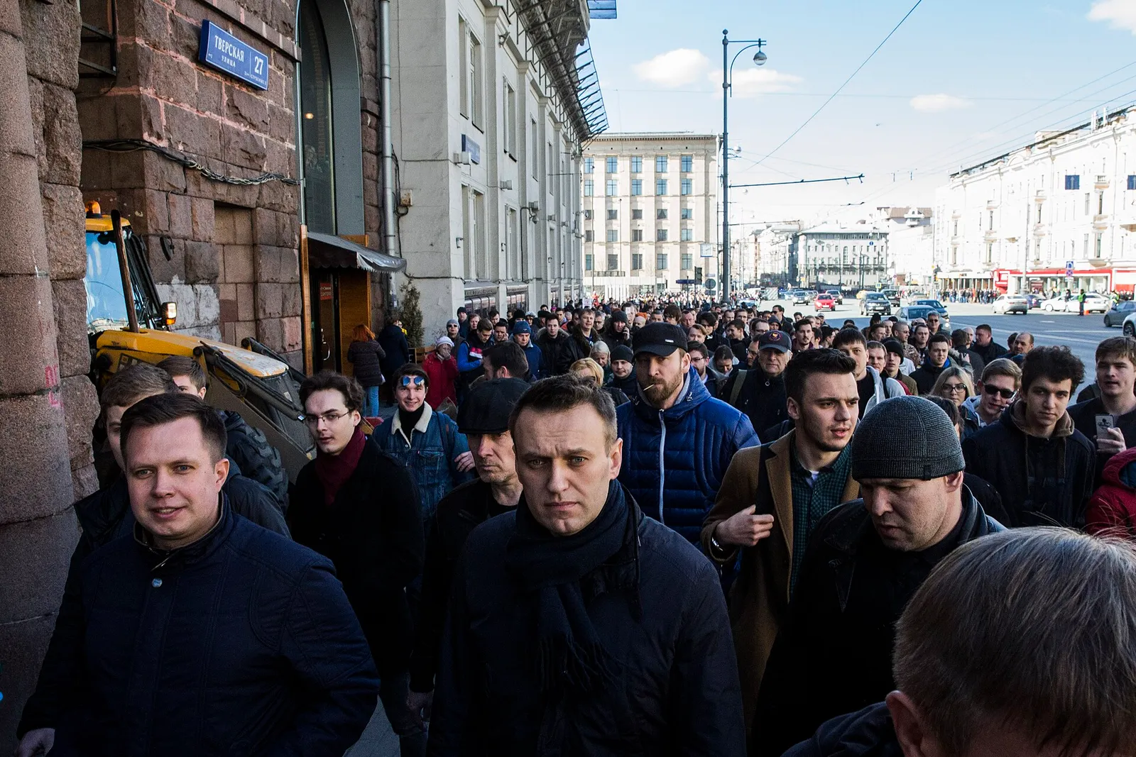 Aleksiej Nawalny podczas marszu w 2017 roku